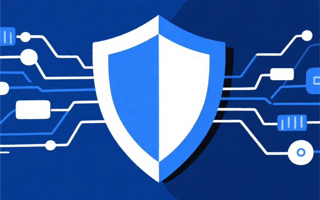 信息安全与数据同步抽象插画